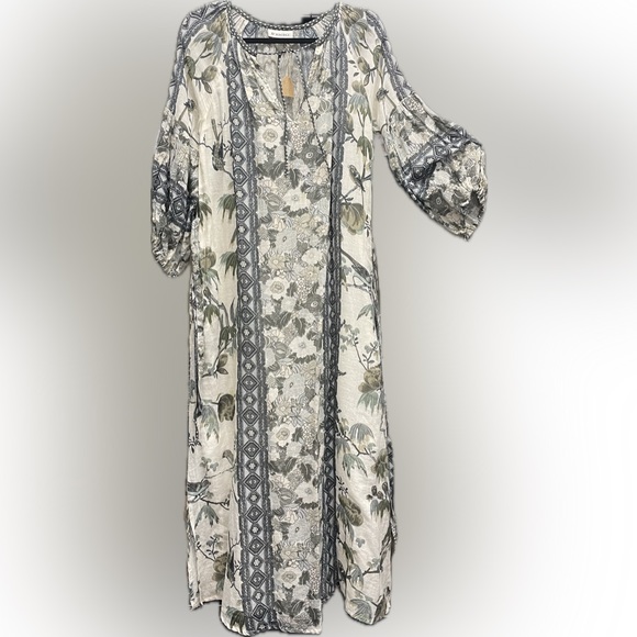 D'ASCOLI Printed Maxi Dress 100% Cotton Very lightweight! Size SML/MED - Picture 3 of 11